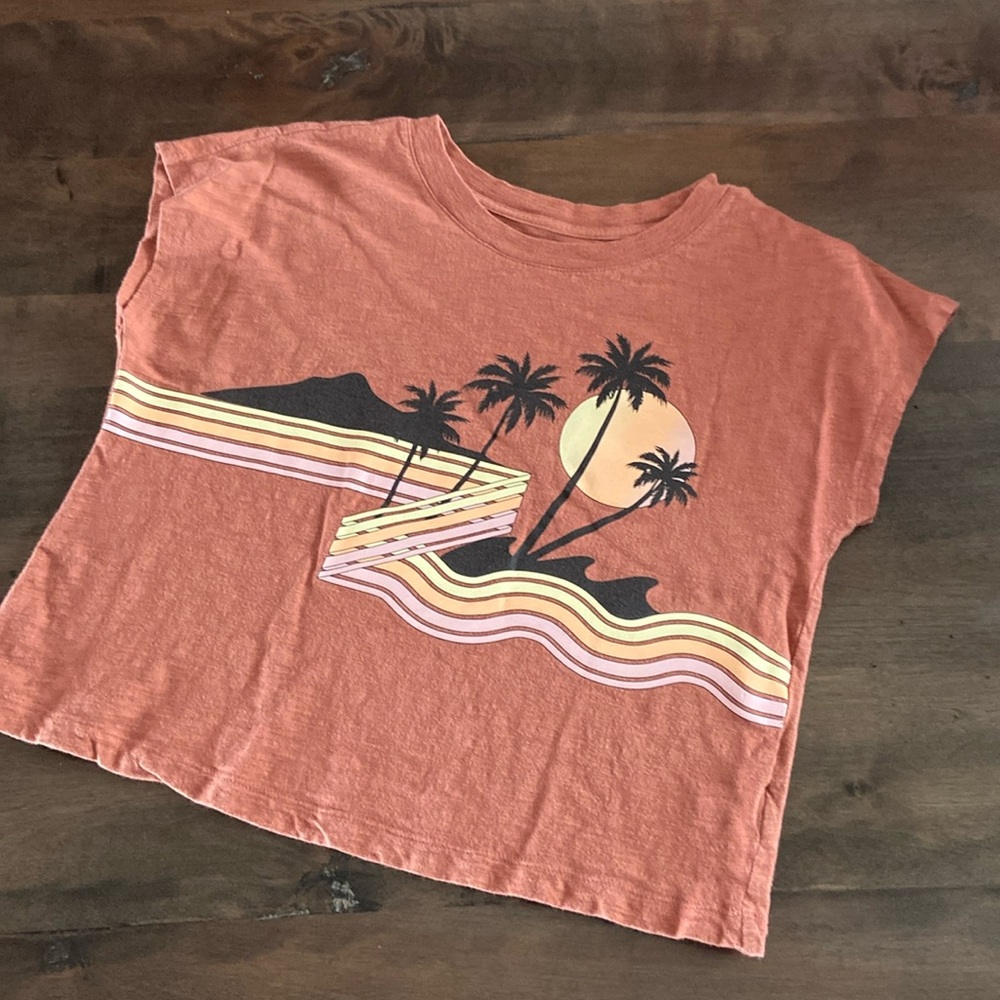Girls gap crop muscle T-shirt